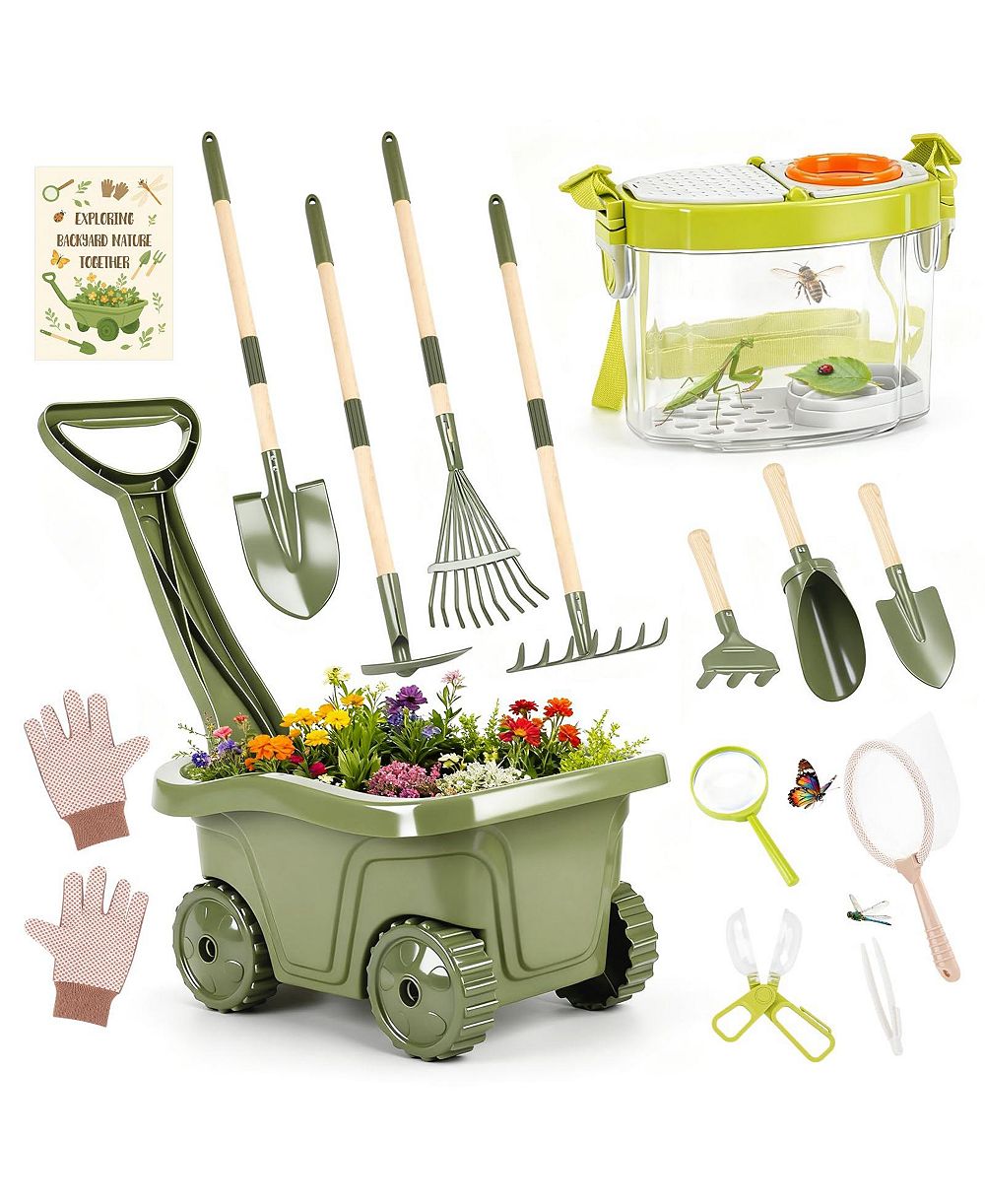 XDOVET Gardening Tools Kit Wheelbarrow House 3-5