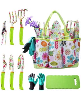XDOVET Garden Tool Set Heavy Duty Kit Gloves Kneeling Pad Pruner Trowel Rake Weeder Transplanter