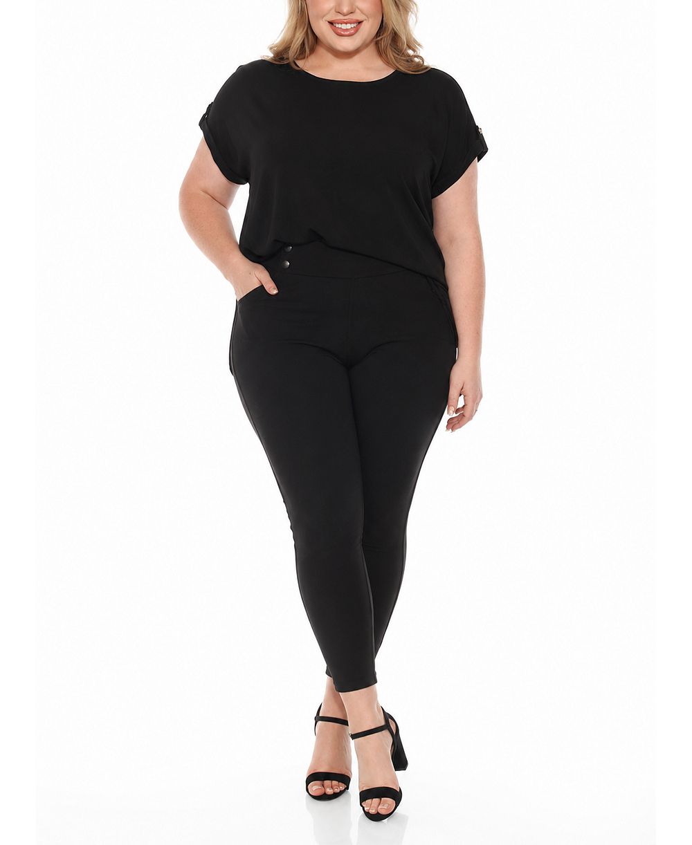 Женский комплект White Mark Plus Size: топ Dolman и брюки Scuba