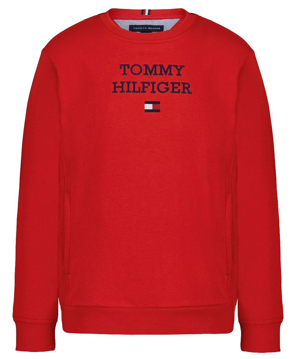 Tommy Hilfiger Boys' 2T-7 Classic Lockup Fleece Crewneck Sweatshirt