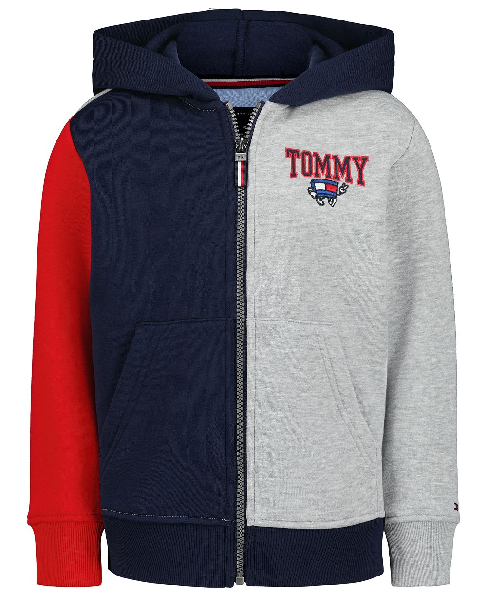 Tommy Hilfiger Boys' 2-7 Multi Mascot Graphic-Print Kangaroo-Pocket Zip Hoodie