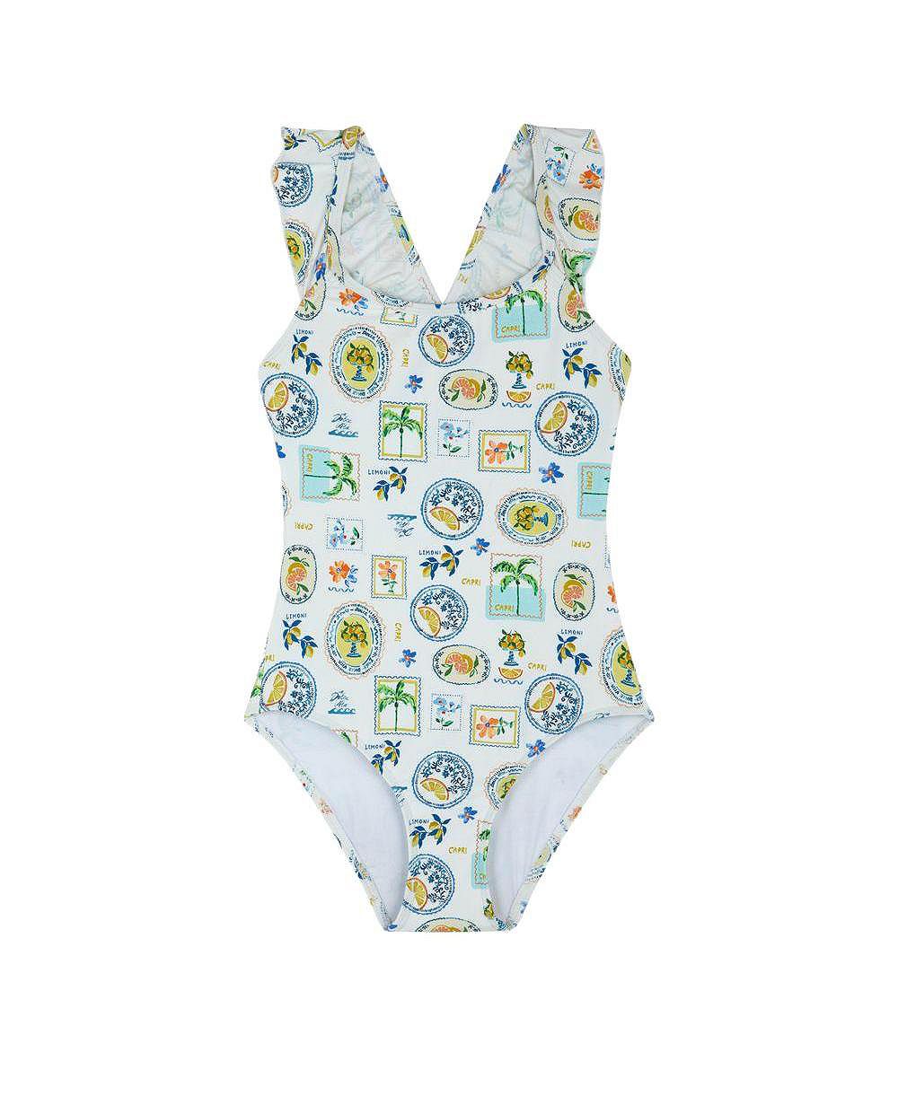 Gottex Детские женские платья-капри, Square Neck Ruffle One Piece