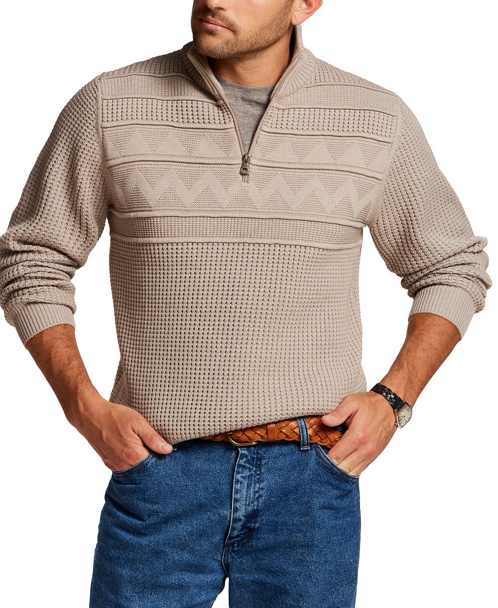 Weatherproof Vintage мужской свитер с четвертьзастежкой и текстурным узором зигзаг на спине