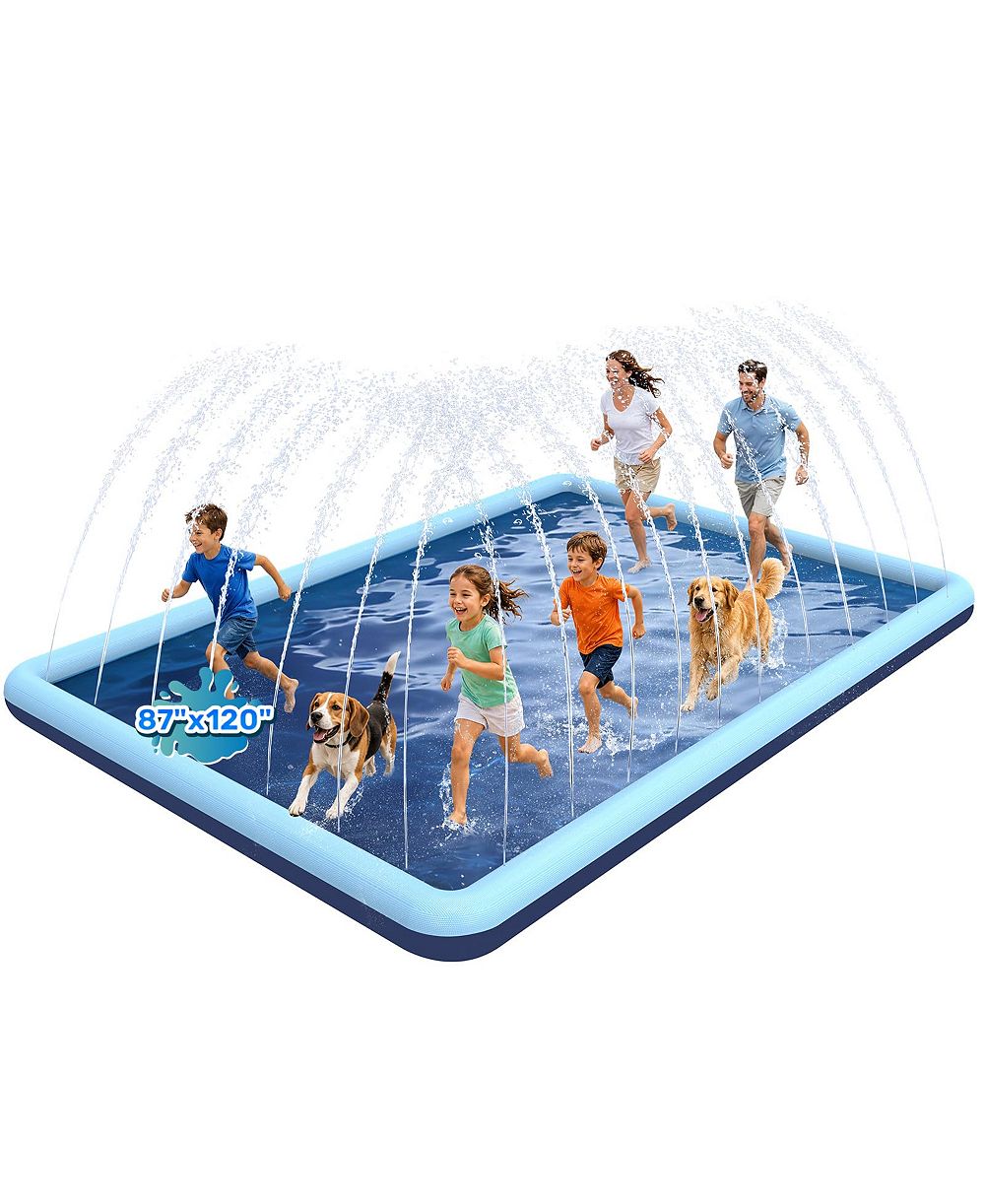 Игровой коврик-спринклер AOFAR Dog Splash Pad Sprinkler Pool Non-slip, 120"x 87"