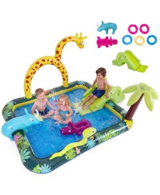 Надувной игровой комплекс AOFAR Jungle Slide Splash Pad Water Sprinkler