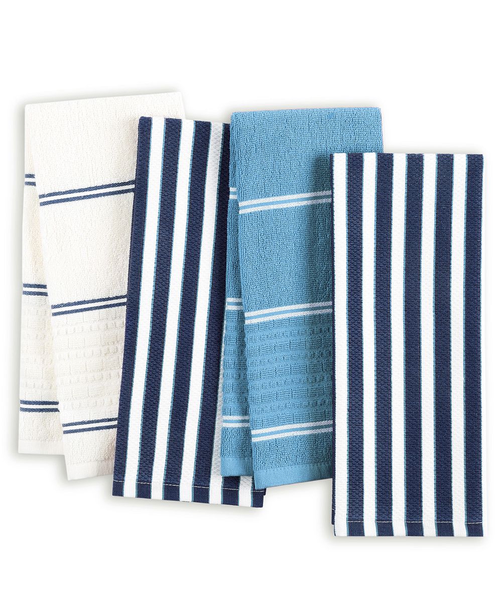 kate spade new york Botanical Stripe 4-Pack Kitchen Towels