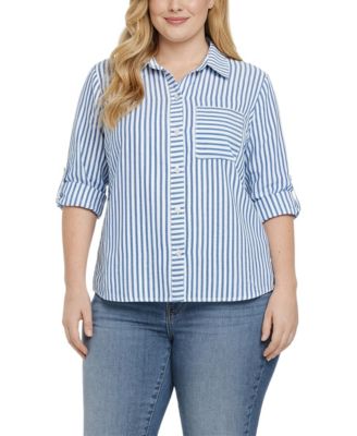 White Blue Stripe
