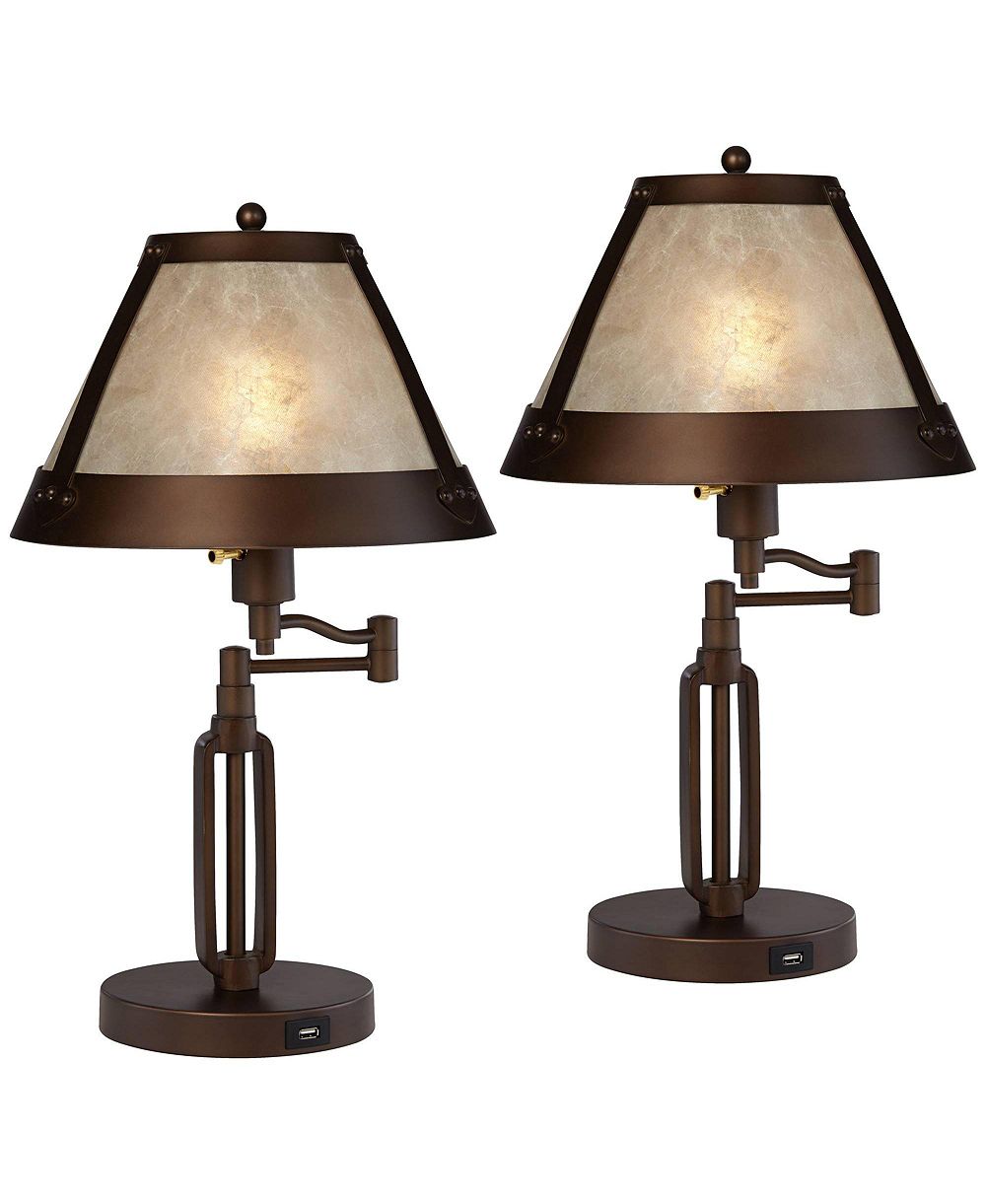 Franklin Iron Works набор из 2 настольных ламп в стиле фермерского дома Samuel 21.25" High