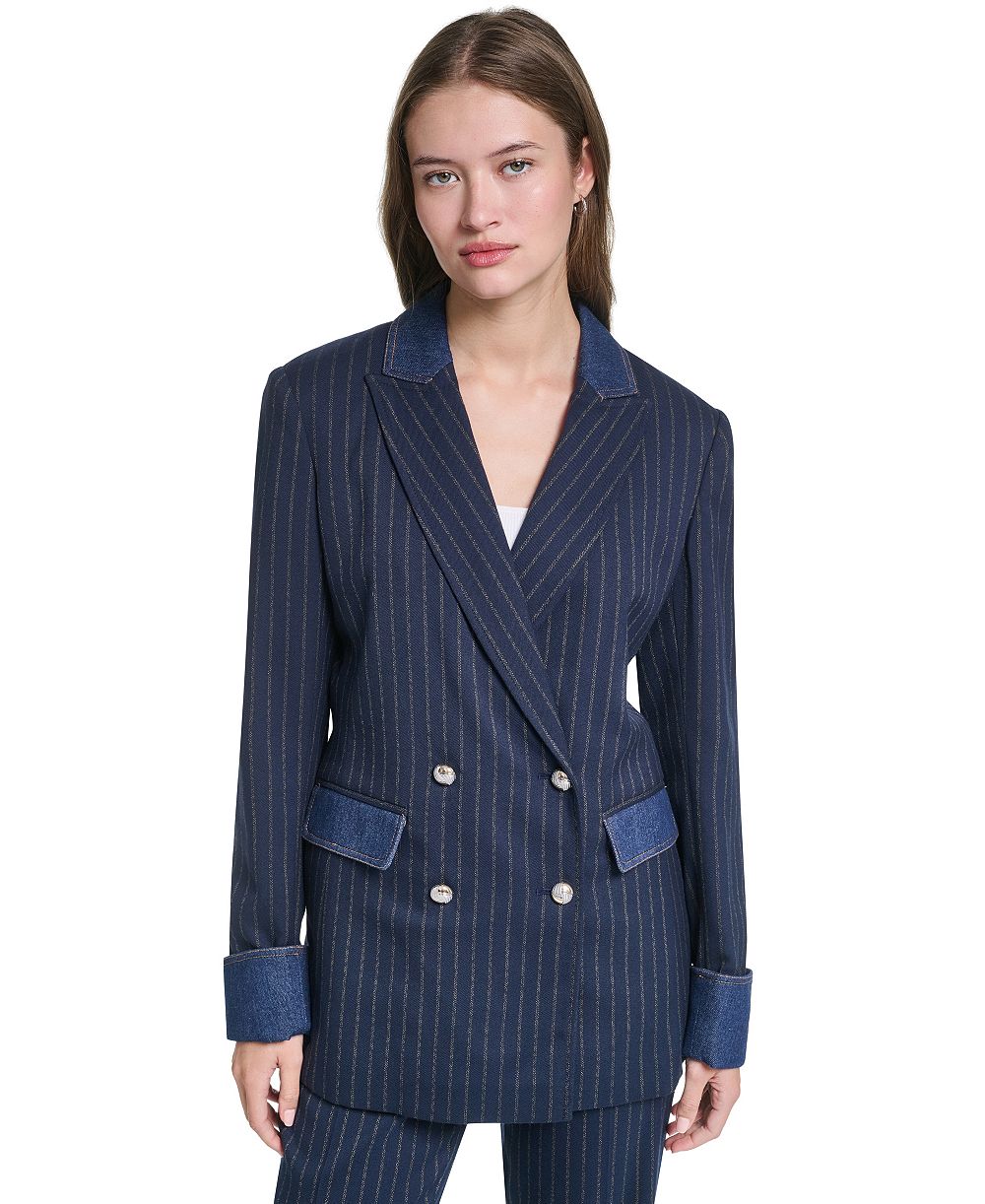 KARL LAGERFELD PARIS Women's Button-Front Collared Blazer