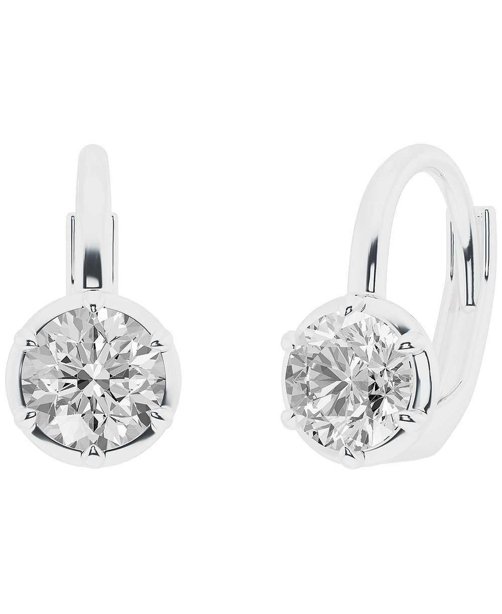 Серьги Macy's Lab-Grown Diamond 1-1/2 ct. t.w. в 14k White Gold