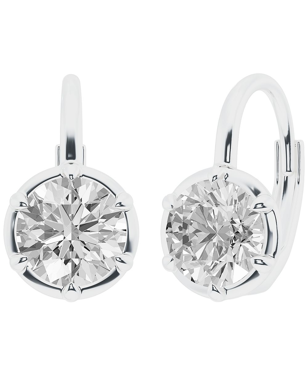 Macy's Lab-Grown Diamond Earrings (3 ct. t.w.) in 14k White Gold (Also in 14k Yellow Gold)