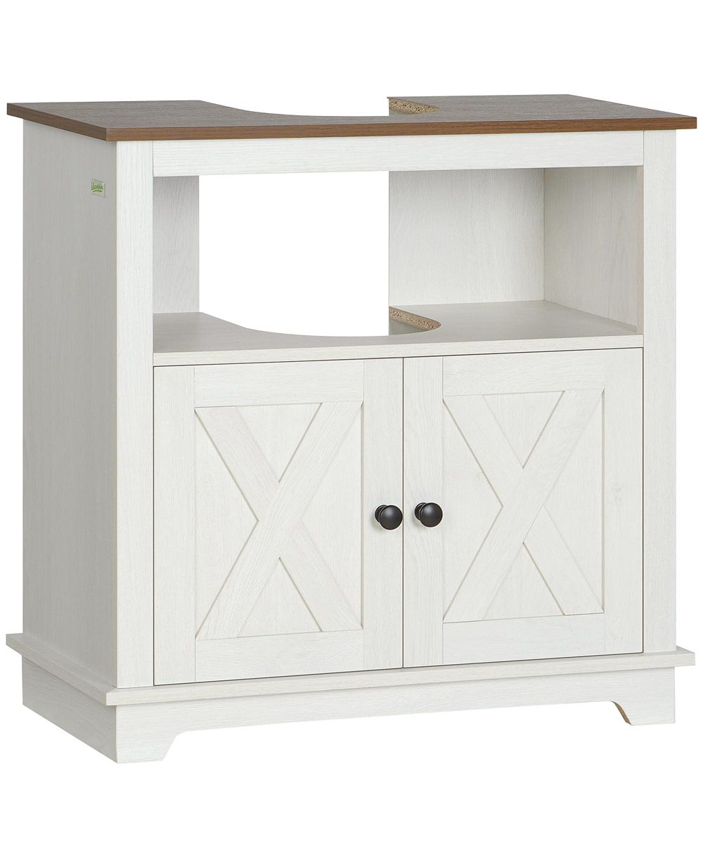 Шкаф для раковины BUSDAYS Modern Farmhouse Bathroom Sink Cabinet Storage с двойными дверцами и полками