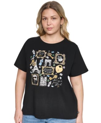 Футболка KARL LAGERFELD PARIS Plus Size Crewneck Whimsy Frames Logo