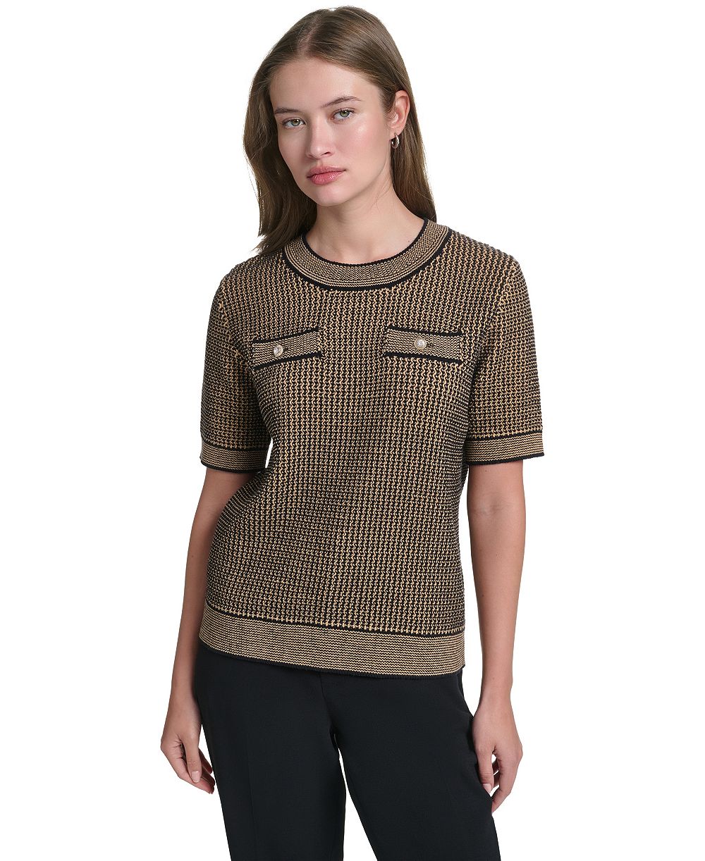 KARL LAGERFELD PARIS Women's Short-Sleeve Sweater