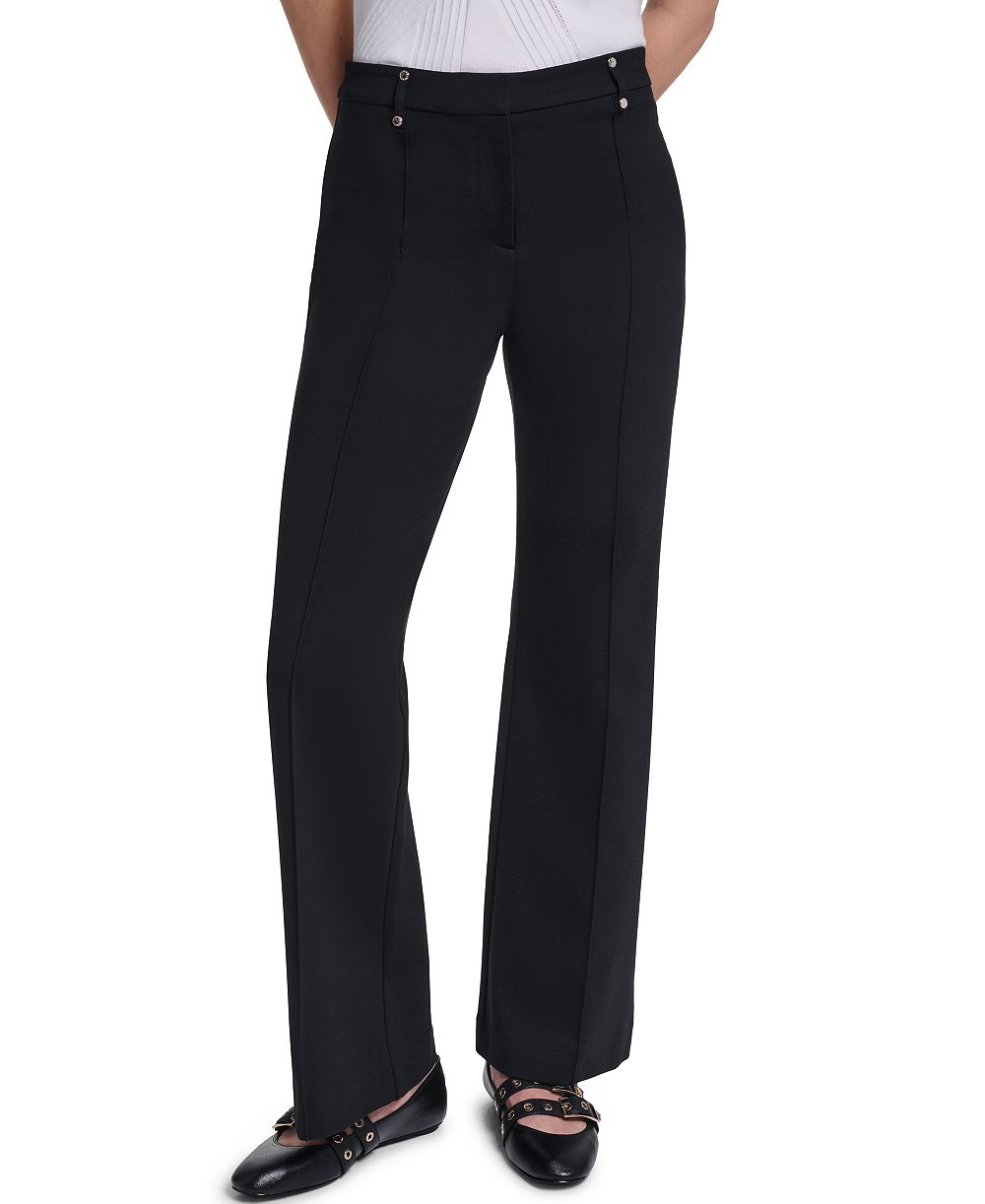 KARL LAGERFELD PARIS Women's Ponte Mid-Rise Pants