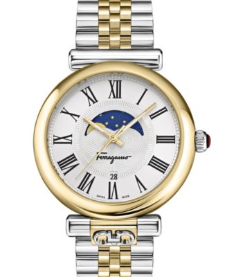 Ferragamo наручные часы Ora Moonphase двухцветные из нержавеющей стали, 40mm (Женский)