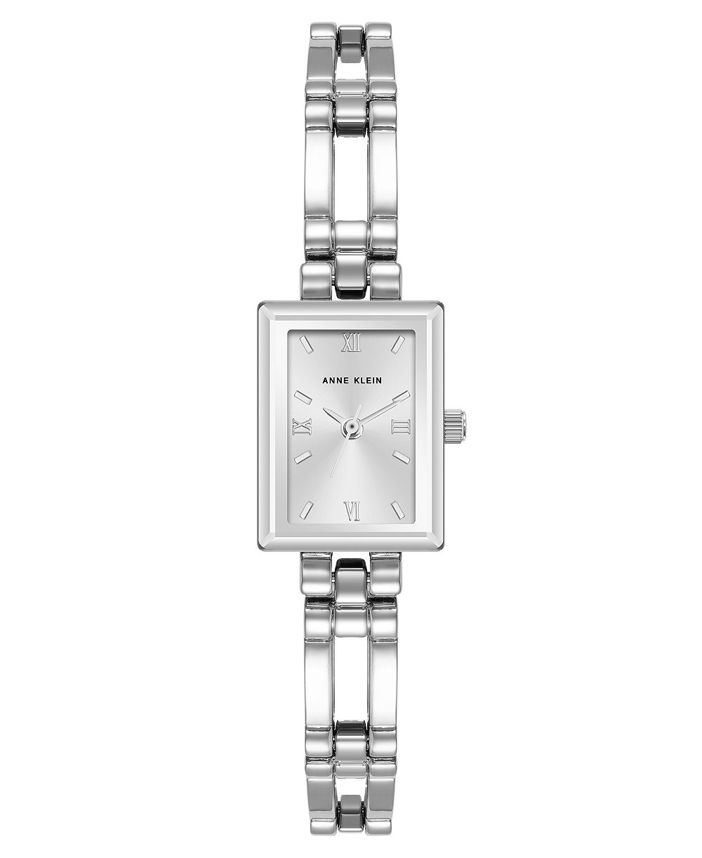 Женские наручные часы Anne Klein Quartz Rectangle Silver-Tone 28mm x 16.3mm