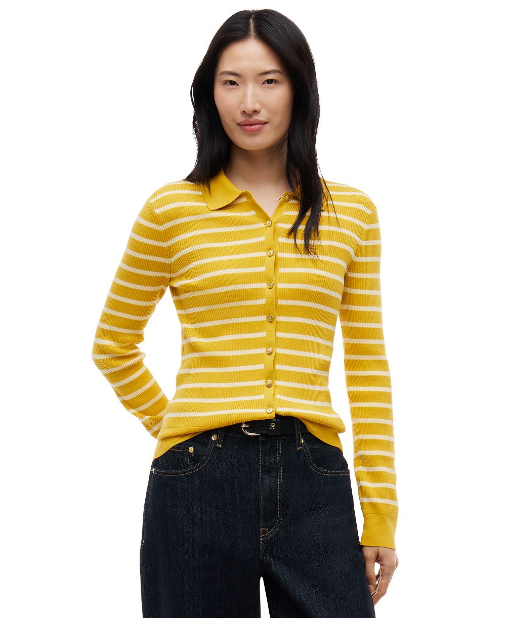 Tommy Hilfiger Women's Fine Gauge Polo Collar Cardigan