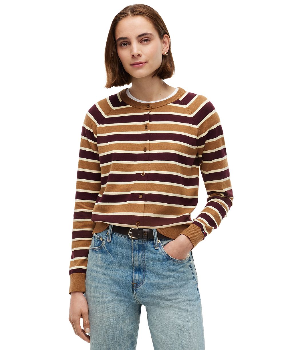 Tommy Hilfiger Женский полосатый кардиган приталенного кроя с круглым вырезом