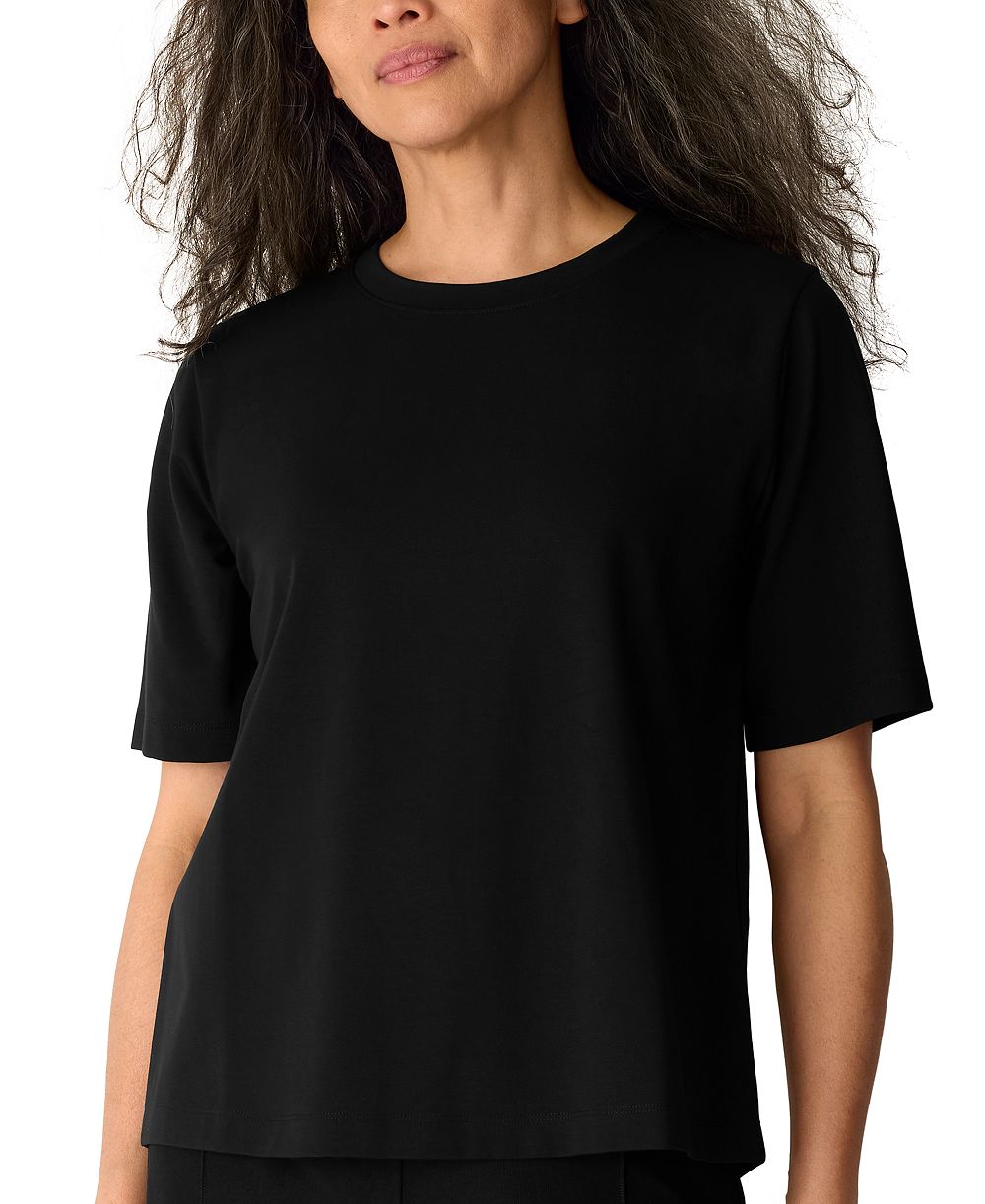 Eileen Fisher Women's Extra-Fine Ponte Crewneck Short-Sleeve T-Shirt