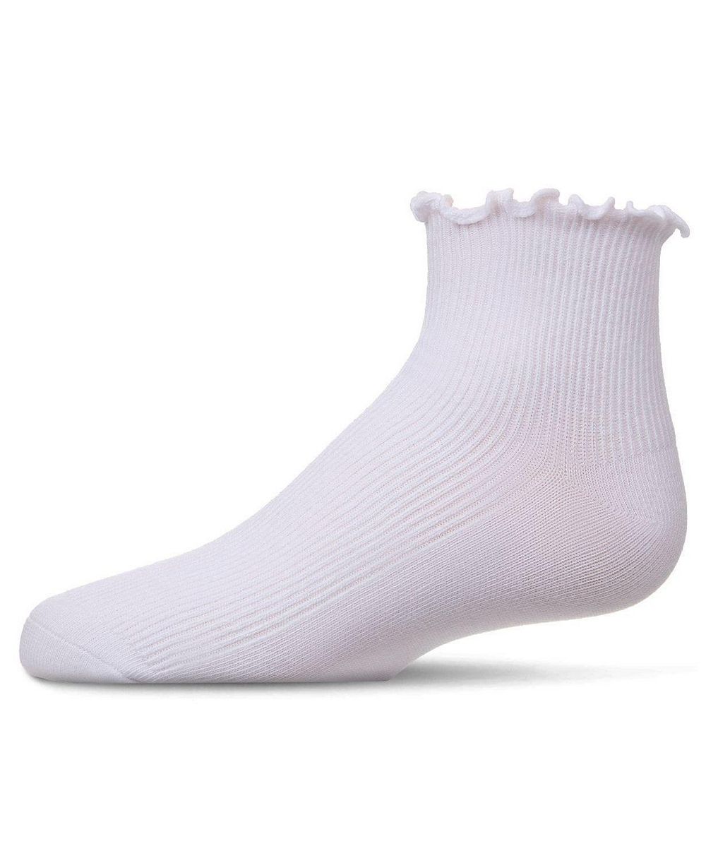 MeMoi Baby Girls Ruffled Top Thin Ribbed Anklet Socks