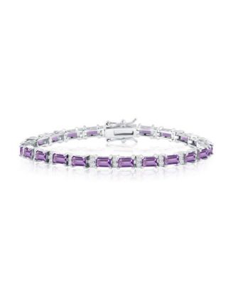 Simona Sterling Silver, Emerald-Cut Gem Bracelet