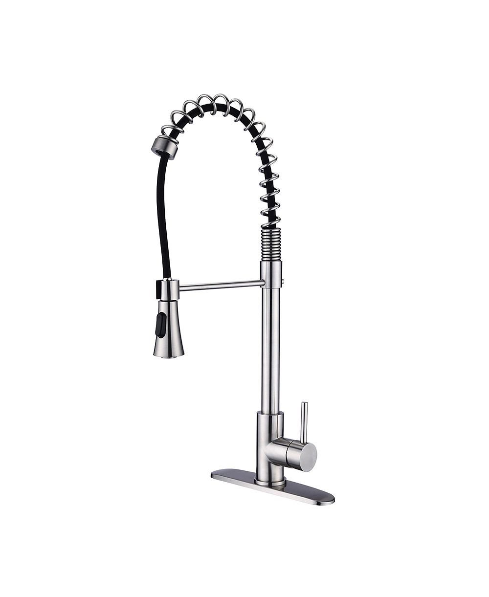 Кухонный смеситель PHYING Brushed Nickel Single Handle Modern Spring High Arc