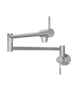 PHYING Pot Filler Faucet - Wall Mount Kitchen Sink Faucet Folding Stretchable with Single Hole Two Handles, Brushed Nickel