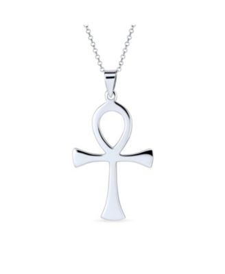 Bling Jewelry 925 Sterling Silver Ankh Cross Pendant Necklace