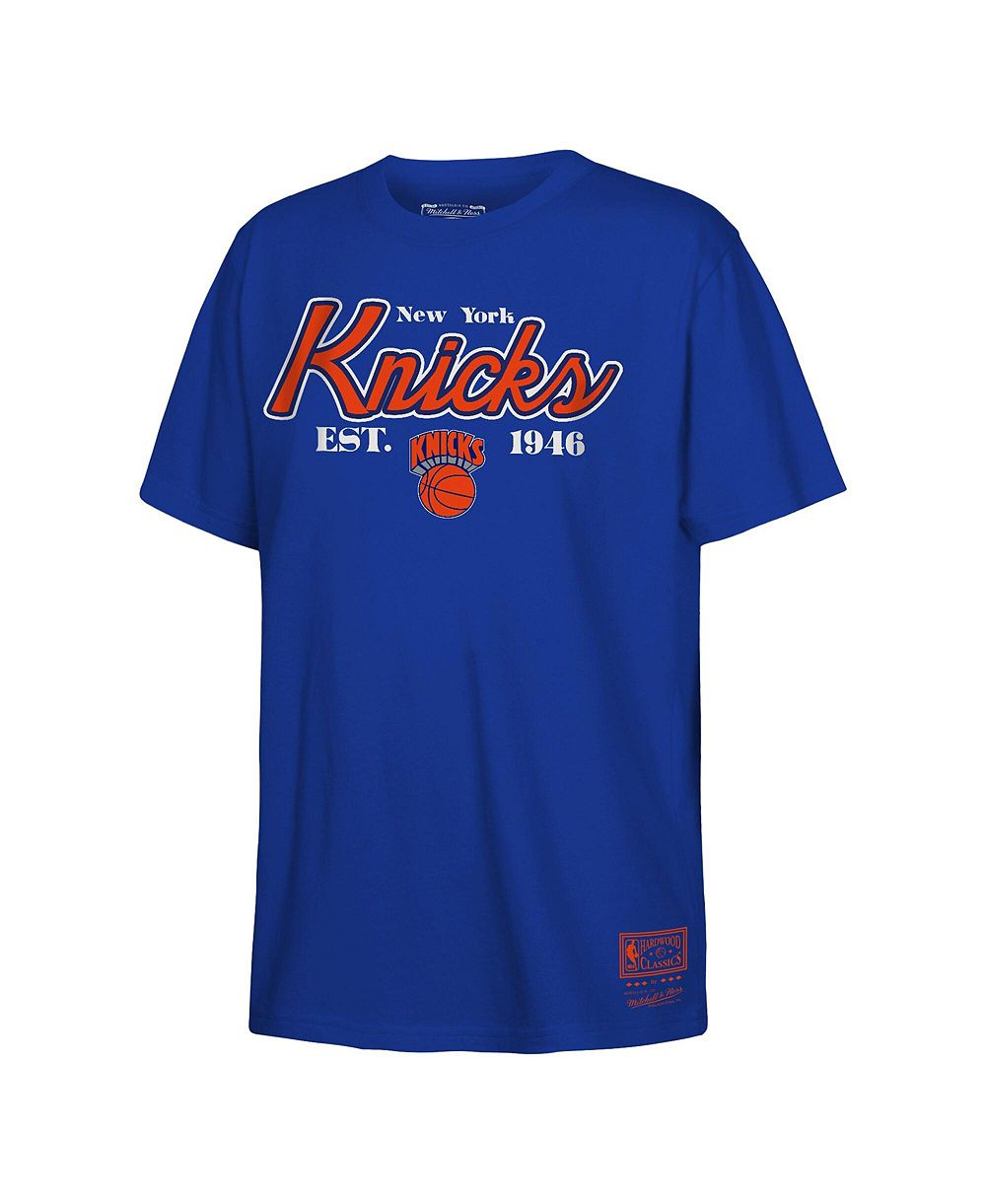 Mitchell & Ness Big Boys and Girls Mitchell Ness Blue New York Knicks Opening Day T-Shirt