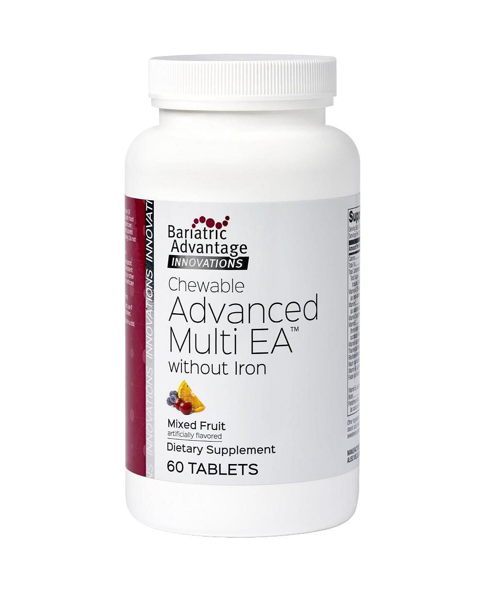 Bariatric Advantage жевательный мультивитаминный комплекс Advanced Multi EA без железа - высокопотентный ежедневный мультивитамин - для пациентов после бариатрической хирургии, 60 шт.