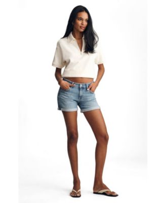 Mavi Jeans Women's Mavi's Julia Mid Rise Relaxed Short In Lt Brushed Flex Blue