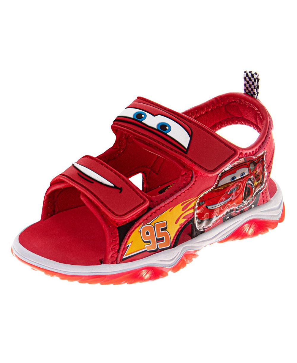 Disney Little Boys Pixar Cars Open-Toe Light-Up Sport Sandals, Hook and Loop Outdoor Sandals Featuring Lightning McQueen (Toddler/Little Kid)