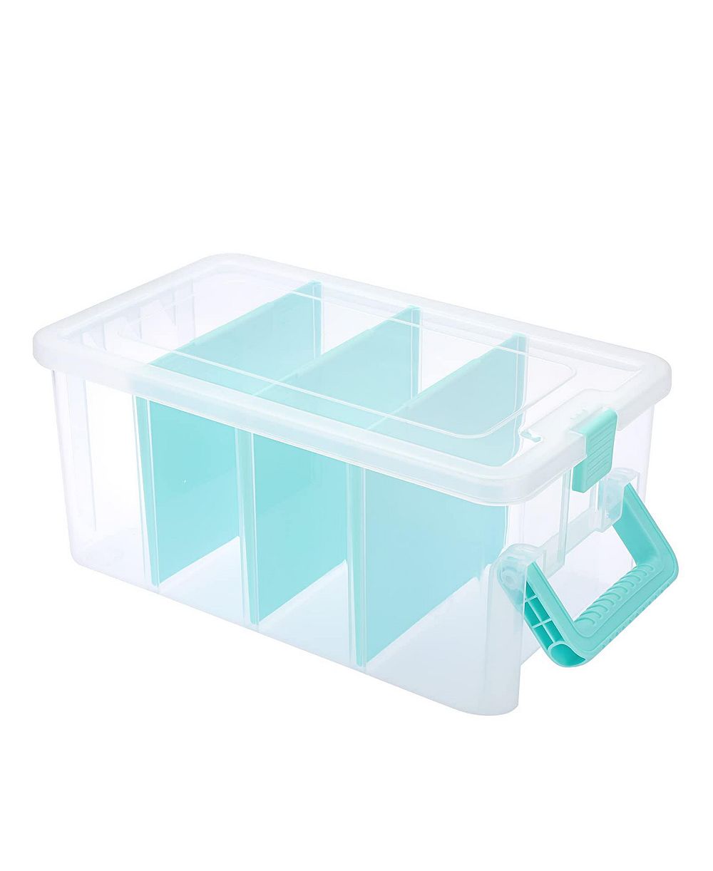 XDOVET Plastic Storage Box with Adjustable Dividers