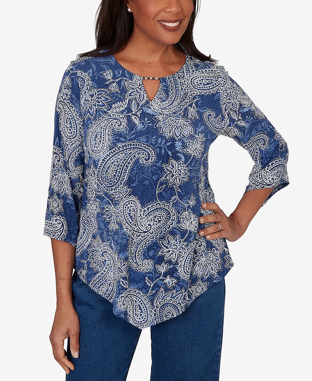 Женский топ Alfred Dunner Petite Paisley с принтом