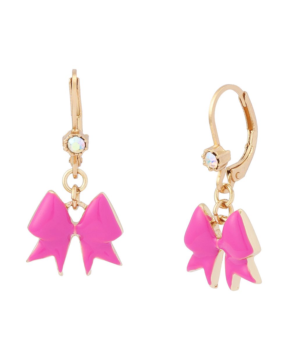 Betsey Johnson серьги-подвески Fuchsia Cheer Bow Drop