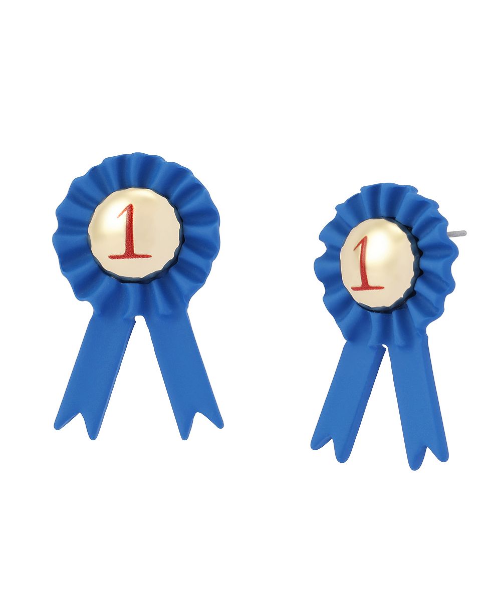 Серьги-гвоздики Betsey Johnson Blue Best In Class Blue Ribbon Stud
