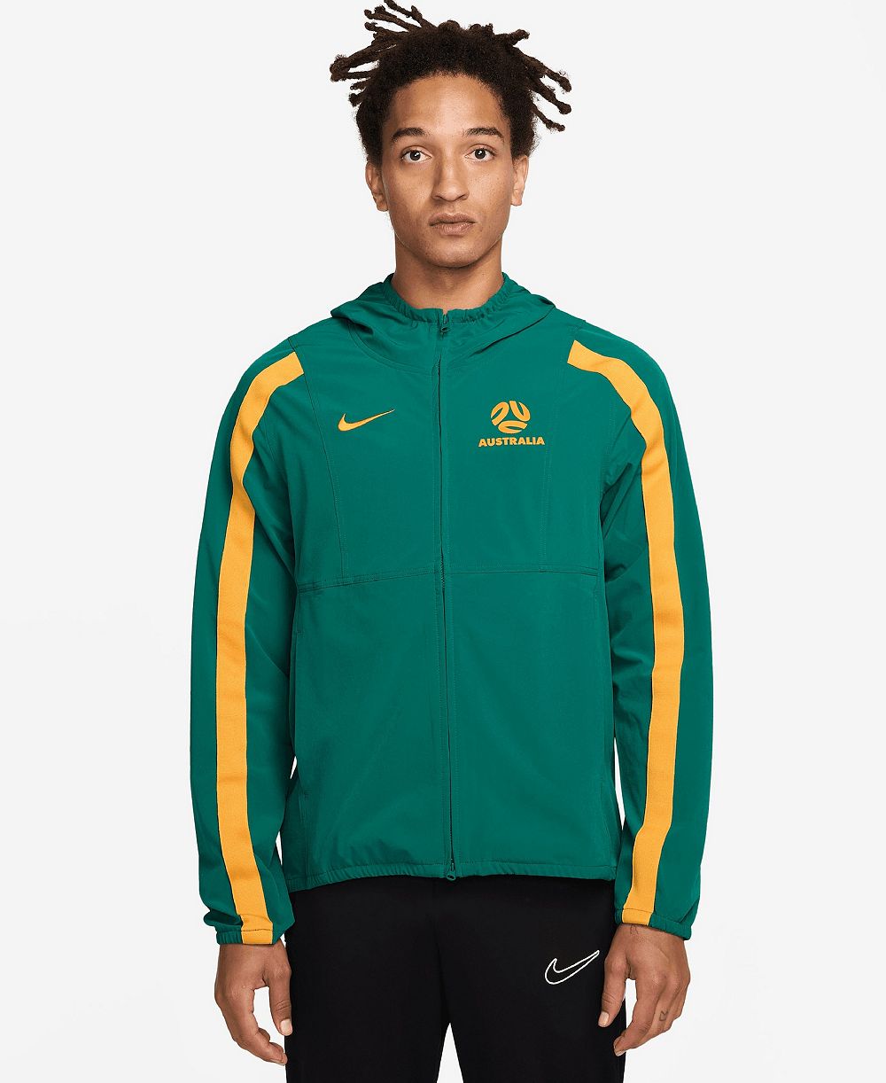 Мужское худи Nike Green Australia National Team 2026 Energy Dri-FIT Full-Zip
