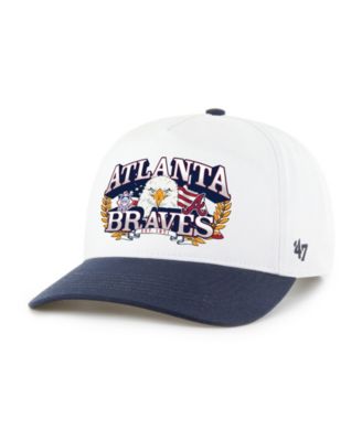Мужская кепка '47 Brand White/Navy Atlanta Braves Americana Eagle Hitch регулируемая