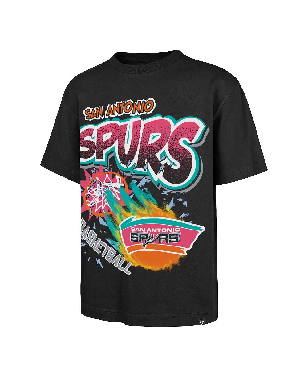 Мужская футболка '47 Brand Black San Antonio Spurs Hardwood Classics Torched Foundation