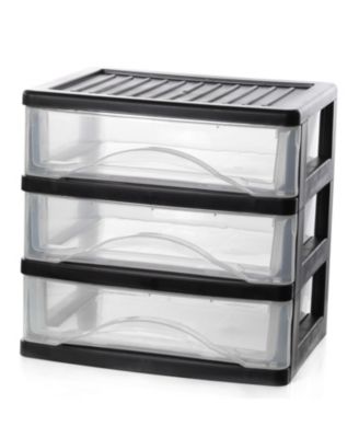 XDOVET 3 Drawer Desktop Organizer Plastic Storage Stackable