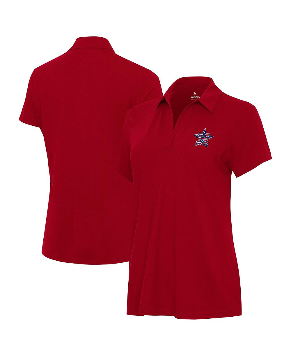 Женская рубашка-поло Antigua Red Houston Astros Independence Day Patriotic Logo Era