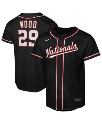 Nike Big Boys and Girls James Wood Black Washington Nationals Fashion Replica Player Jersey
