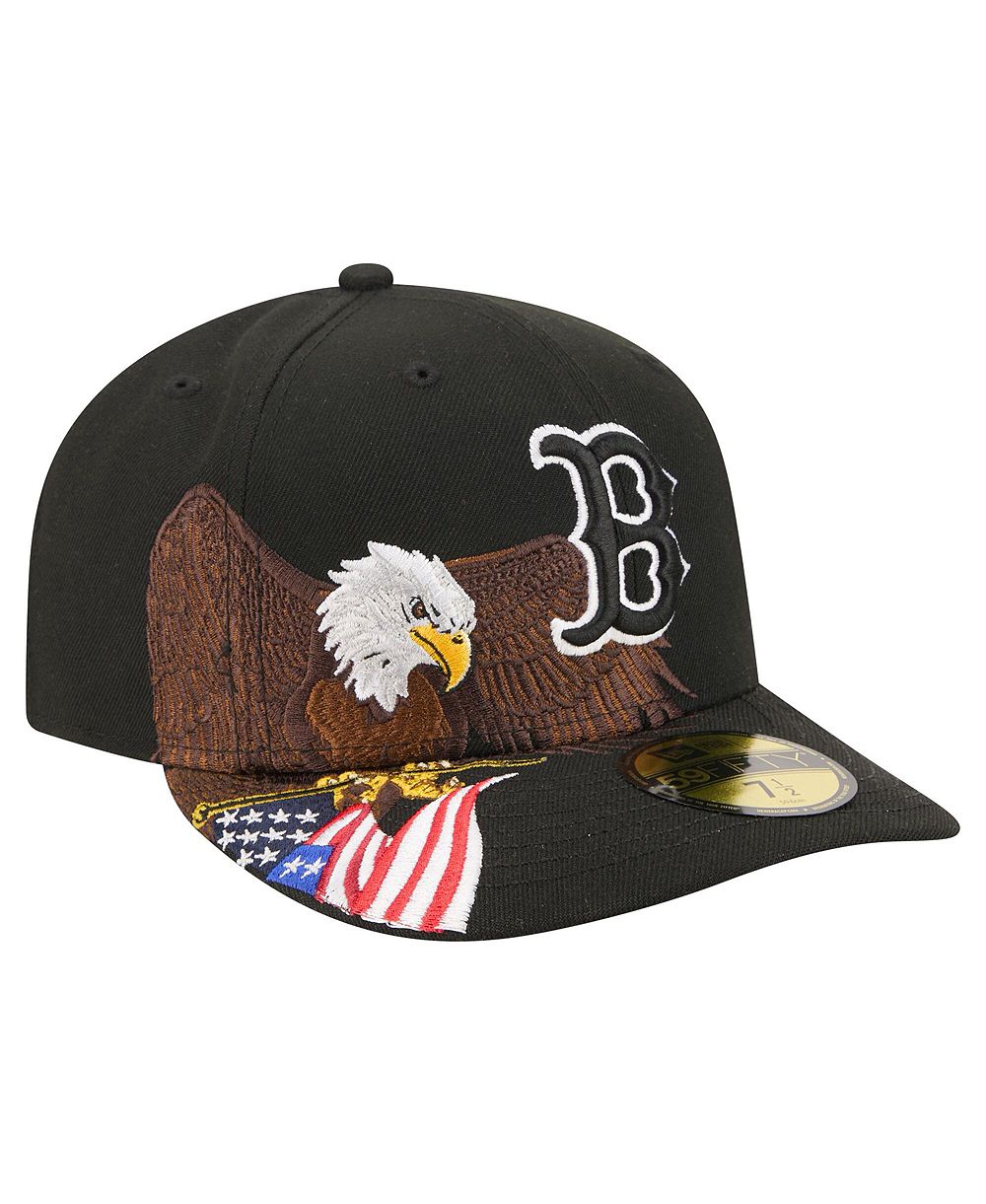 New Era Men's Black Boston Red Sox Americana Bald Eagle Pre-Curved 59FIFTY Fitted Hat