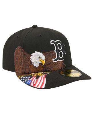 New Era Men's Black Boston Red Sox Americana Bald Eagle Pre-Curved 59FIFTY Fitted Hat