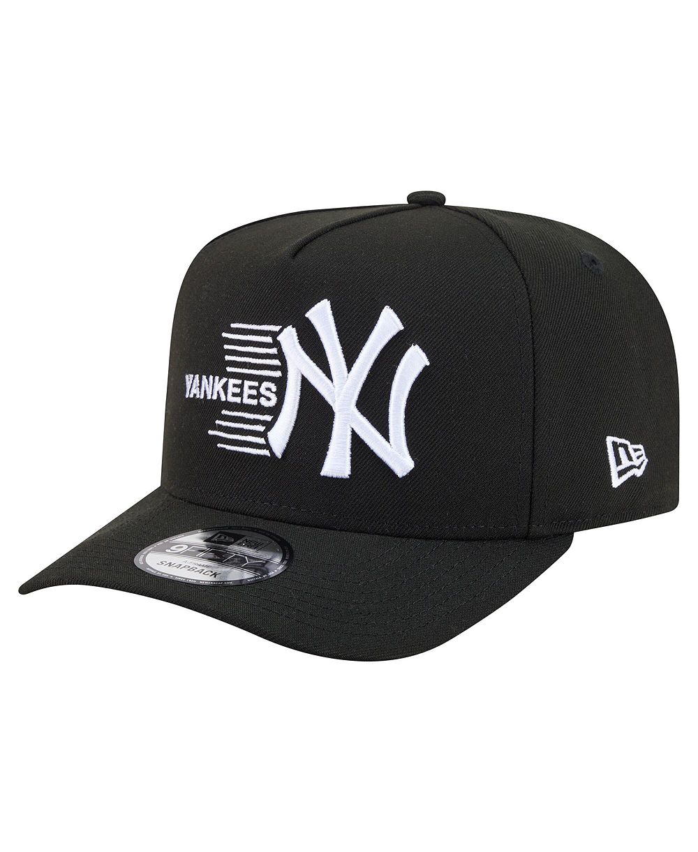 New Era Men's Black New York Yankees Motion A-Frame 9FIFTY Snapback Hat