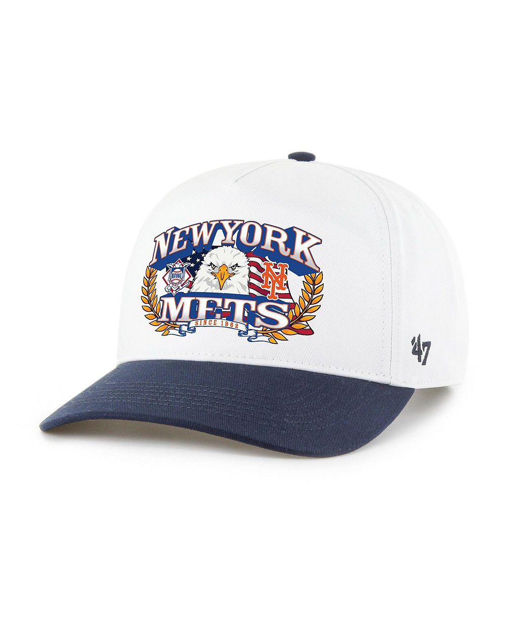 '47 Brand Men's White, Navy New York Mets Americana Eagle Hitch Adjustable Hat