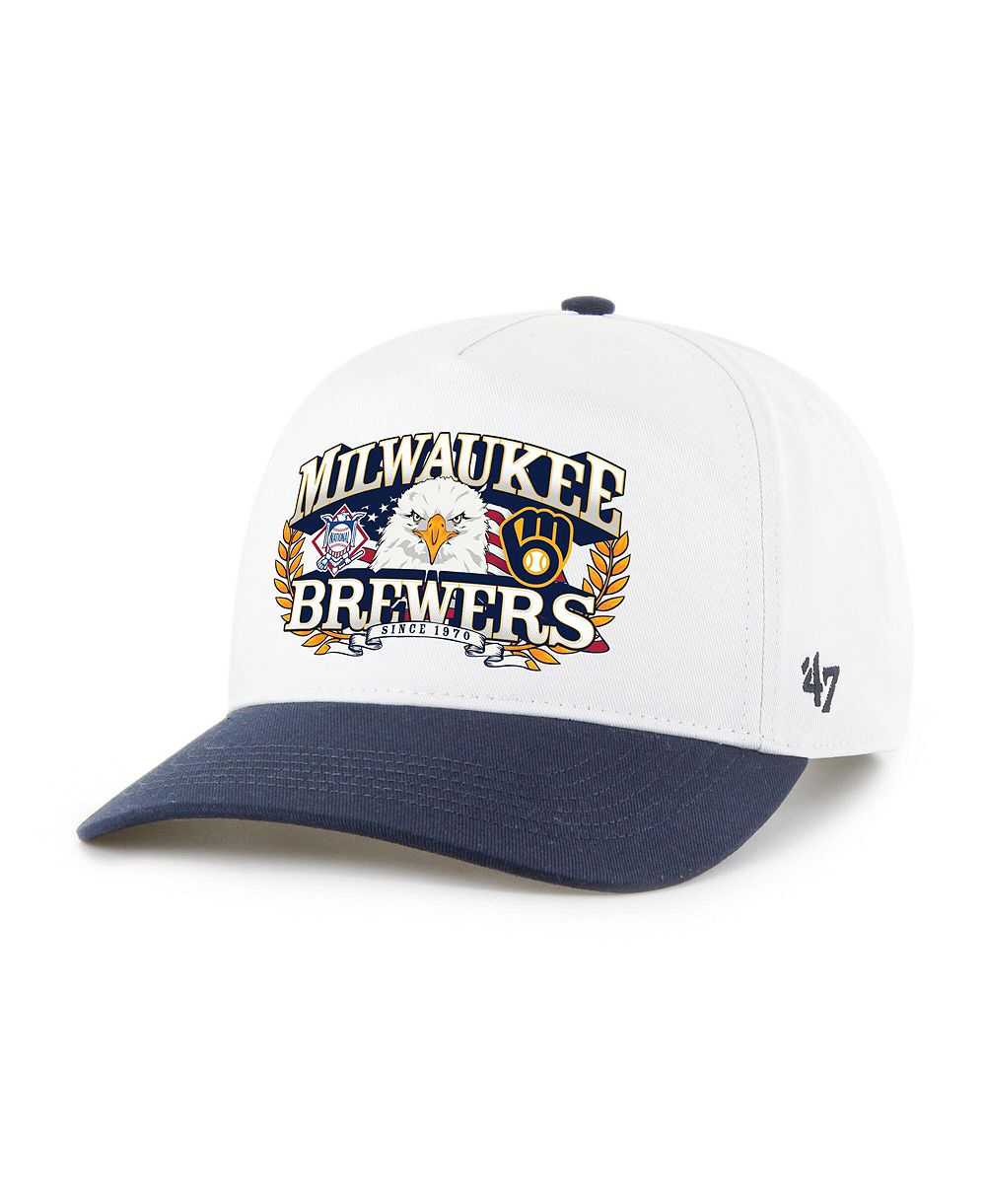 '47 Brand мужская белая/темно-синяя кепка Milwaukee Brewers Americana Eagle Hitch Adjustable