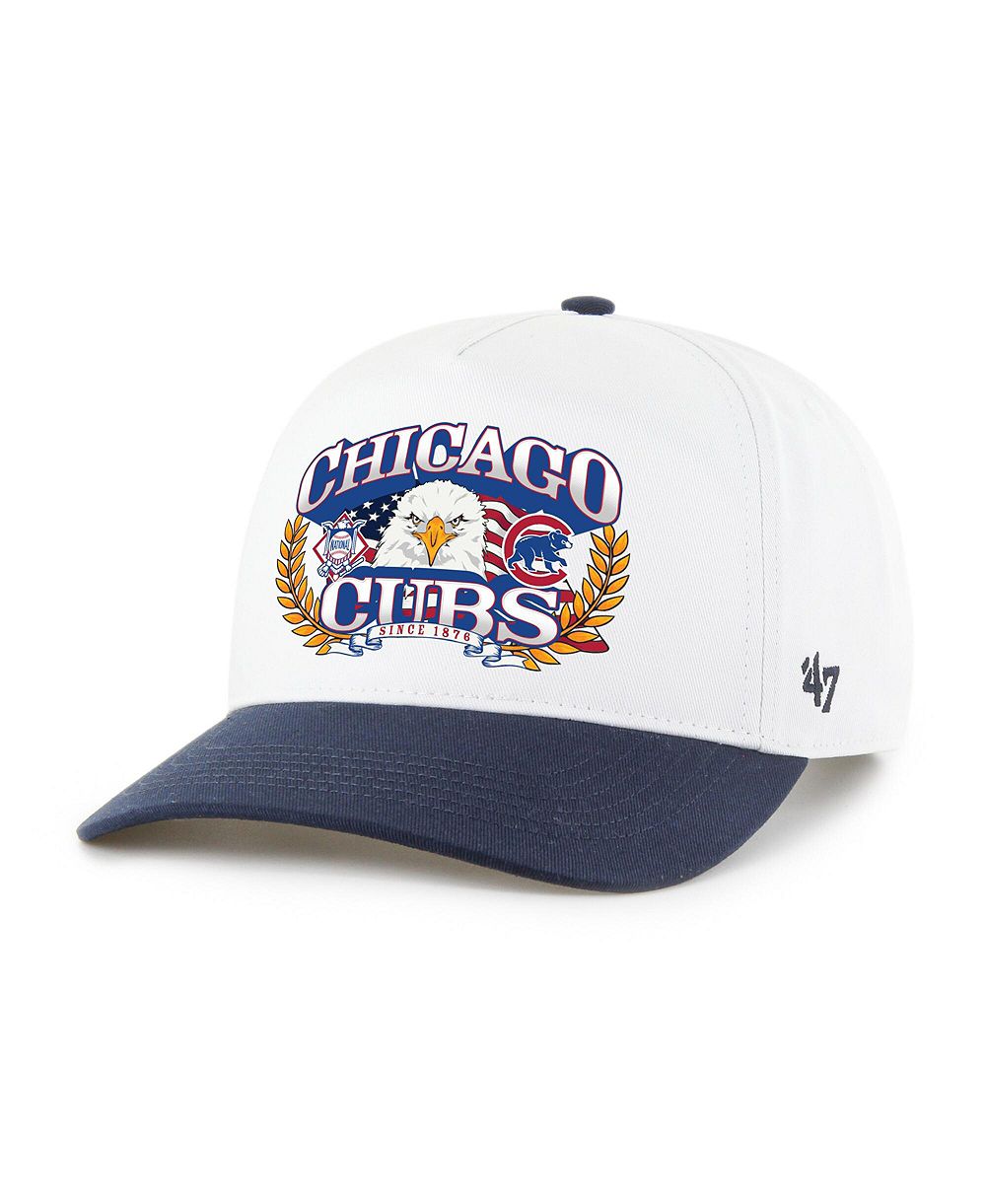 '47 Brand Men's White, Navy Chicago Cubs Americana Eagle Hitch Adjustable Hat