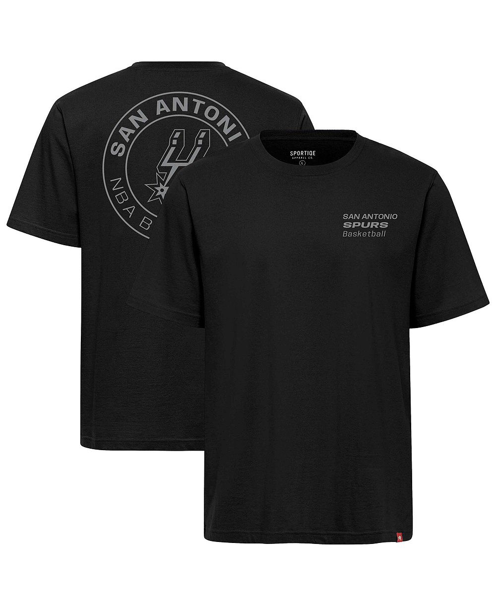 Мужская и женская футболка Sportiqe Black San Antonio Spurs Duke Premium T-Shirt